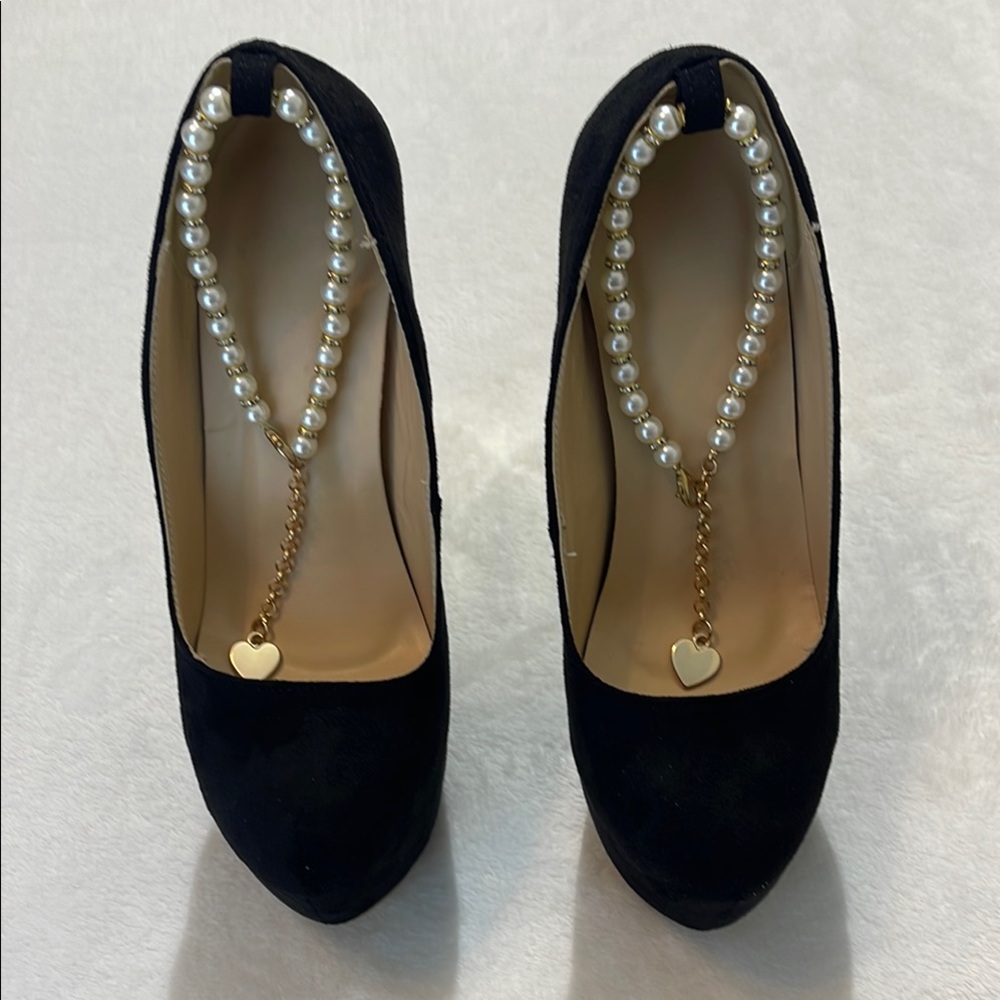 UNBRANDED WOMENS STILETTO 7 INCH HEELS SIZE  7.5. BLACK